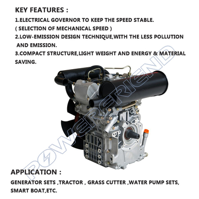 el motor diesel refrigerado por agua 2V80 4 bicilíndricos de 20HP 14KW - frote ligeramente el alto de la eficacia