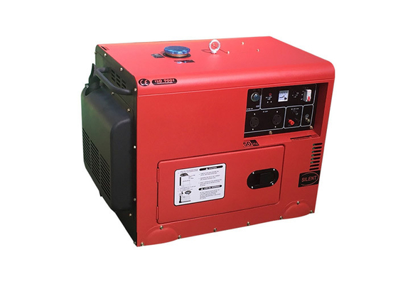 Generadores portátiles del motor de la CA 7.5kva pequeños, generadores de motor diesel del color rojo